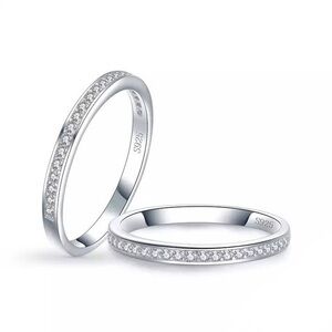 925 Sterling Silver Stackable Dazzling Cubic Zirconia Ring